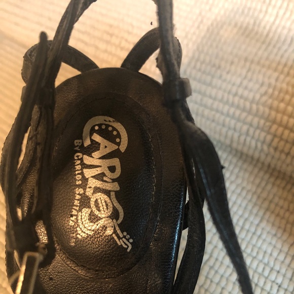 Woman’s black open toed high heel shoes - Picture 3 of 7